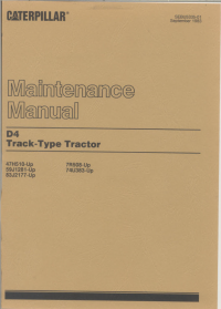 repair manual caterpillar D4 Track-Type Tractor PDF Manuals