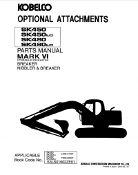 spare parts catalog Kobelco SK450(LC) SK480(LC) Mark VI Hydraulic Excavator Parts Manual PDF