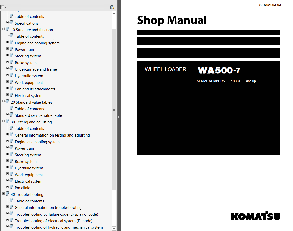 ... Array - komatsu wheel loader wa500 7 shop manual pdf rh epcatalogs com
