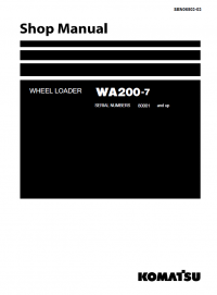 repair manual Komatsu Wheel Loader WA200-7 Shop Manual PDF