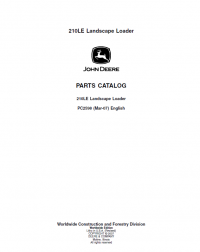 spare parts catalog John Deere 210LE Landscape Loader PDF PC2598 Parts Manual