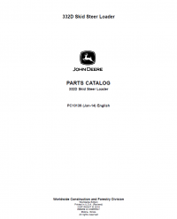 spare parts catalog John Deere 332D Skid Steer Loader Parts Manual PC10139