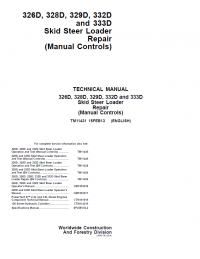 repair manual John Deere 326D 328D 329D 332D 333D Skid Steer Loader Technical Manual TM11431