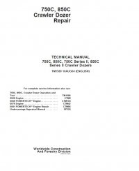 repair manual John Deere 750C 850C 750C II 850C II Dozer Technical Manual PDF TM1589