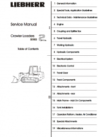 repair manual Liebherr Crawler Loaders Series 2 Litronic Service Manual PDF