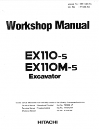 repair manual Hitachi EX110-5, EX110M-5 Excavator Workshop Manual W154E-NA PDF
