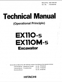 repair manual Hitachi EX110-5, EX110M-5 Excavator Technical Manual (Operational Principle) TO154E-NA PDF