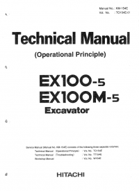 repair manual Hitachi EX100-5, EX100M-5 Excavator Technical Manual (Operational Principle) PDF