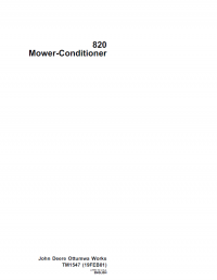 repair manual John Deere 820 Mower-Conditioner TM1547 Technical Manual PDF