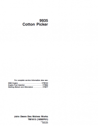 repair manual John Deere 9935 Cotton Picker TM1613 Technical Manual PDF