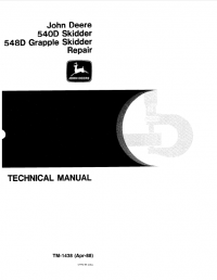 repair manual John Deere 540D, 548D Skidders Repair TM1438 Technical Manual PDF