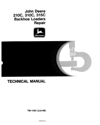 repair manual John Deere 210C, 310C, 215C Backhoe Loader Repair TM1420 Technical Manual PDF