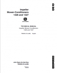 repair manual John Deere 1326, 1327 Impeller Mower-Conditioners TM3260 Technical Manual PDF
