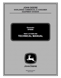 repair manual John Deere DP6000 Generator TM2071 Technical Manual PDF