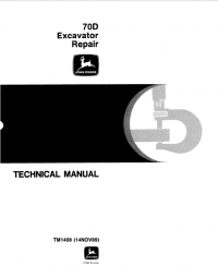 repair manual John Deere 70D Excavator Repair TM1408 Technical Manual PDF