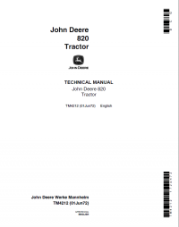 repair manual John Deere 820 Tractor TM4212 Technical Manual PDF