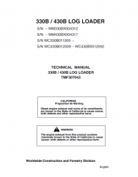 repair manual John Deere Timberjack 300B / 430B Log Loader TMF307843 Technical Manual PDF