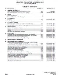 repair manual Case CX160B-CX180B Crawler Excavators Service Manual PDF