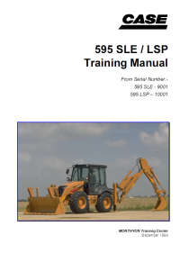 repair manual Case 595 SLE / LSP Backhoe Loader Training Manual PDF