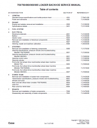 repair manual Case 750/760/860/960/965 Loader Backhoe Service Manual PDF