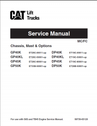 repair manual caterpillar GP40K, GP40KL, GP45K, GP50K, DP40K, DP40KL, DP45K, DP50K Lift Trucks Service Manual PDF