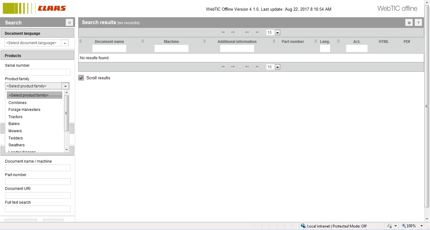 repair manual Claas WebTIC 2017/09 Offline - Technical Information Centre  (Virtual Box)