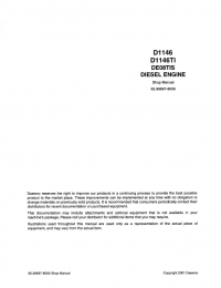 repair manual Daewoo Doosan D1146 D1146TI DE08TIS Diesel Engine Shop Manual PDF