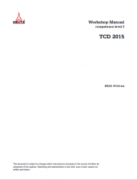 repair manual Deutz TCD 2015 Engine Workshop Manual Competence Level 3 PDF