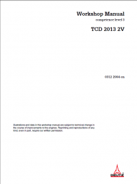 repair manual Deutz TCD 2013 2V Engine Workshop Manual Competence Level 3 PDF