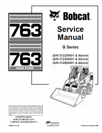 repair manual Bobcat 763, 763 High Flow Loaders G Series Service Manual PDF