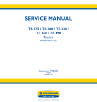 repair manual New Holland T8.275 T8.300 T8.330 T8.360 T8.390 Tractors Service Manuals PDF