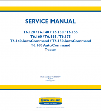 repair manual New Holland T6 Series Tractors Service Manual PDF