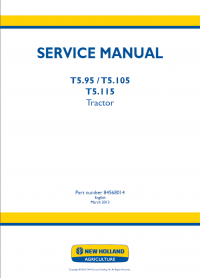repair manual New Holland T5.95 T5.105 T5.115 Tractor Service Manuals PDF