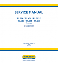 repair manual New Holland T9.390 T9.450 T9.505 T9.560 T9.615 T9.670 Tractors Service Manual PDF