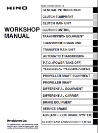 repair manual Hino FT1J, GT1J Trucks Workshop Manual PDF