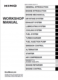 repair manual Hino J05D-TI, J05E-TI Engines Workshop Manual PDF