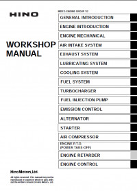 repair manual Hino J08E-TI Engine Workshop Manual PDF