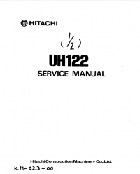 repair manual Hitachi UH122 Excavator Service Manual PDF