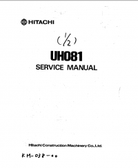 repair manual Hitachi UH081 Excavator Service Manual PDF