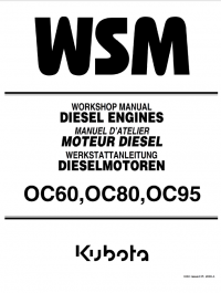 repair manual Kubota OC60, OC80, OC95 Diesel Engines Workshop Manual PDF 9Y011-00923