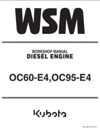 repair manual Kubota OC60-E4, OC95-E4 Diesel Engine Workshop Manual PDF 9Y111-10191