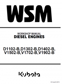 repair manual Kubota D1102-B, D1302-B, D1402-B, V1502-B, V1702-B, V1902-B Diesel Engines Workshop Manual PDF