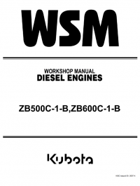repair manual Kubota ZB500C-1-B, ZB600C-1-B Diesel Engines Workshop Manual PDF 9Y011-02620