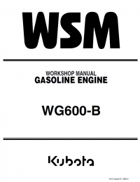 repair manual Kubota WG600-B Gasoline Engine Workshop Manual PDF 9Y011-00433