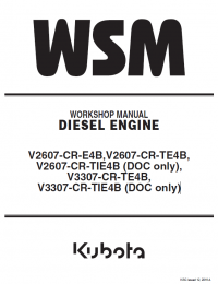 repair manual Kubota V2607-CR-E4B/TE4B/TIE4B & V3307-CR-TE4B/TIE4B Diesel Engines Workshop Manual PDF 9Y111-06746