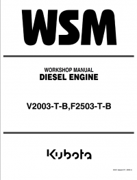repair manual Kubota V2003-T-B, F2503-T-B Diesel Engines Workshop Manual PDF 9Y011-03060