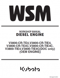 repair manual Kubota V3800-CR-TE4 Series OEM Engines Workshop Manual PDF 9Y111-06514