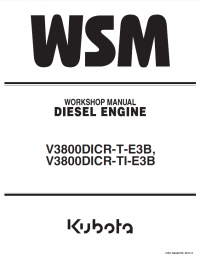 repair manual Kubota V3800DICR-T-E3B, V3800DICR-TI-E3B Diesel Engines Workshop Manual PDF 9Y111-04792