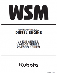 repair manual Kubota V3-E3B, V3-E3CB, V3-E3BG Series Diesel Engines Workshop Manual PDF 9Y111-01044