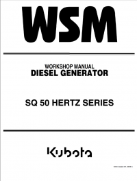 repair manual Kubota SQ 50 Hertz Series Diesel Generators Workshop Manual PDF 9Y011-01852